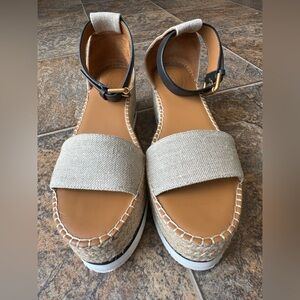 See by Chloe Ankle Strap Platform Espadrille Oasi Nat Sandals- Women’s 39/8.5